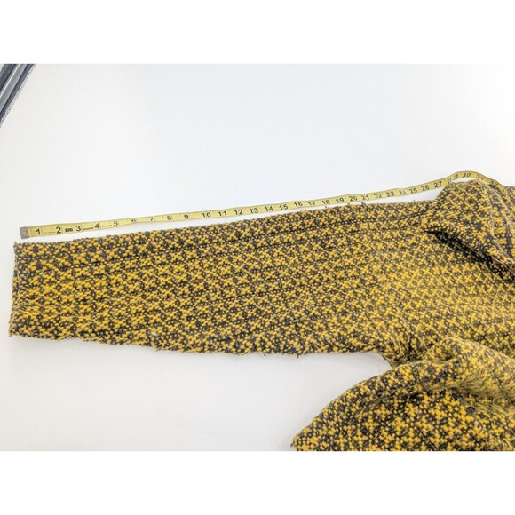 Ends Of The Earth 100% Wool Handmade in Ecuador Yellow Black Button Coat Size L - Picture 6 of 10